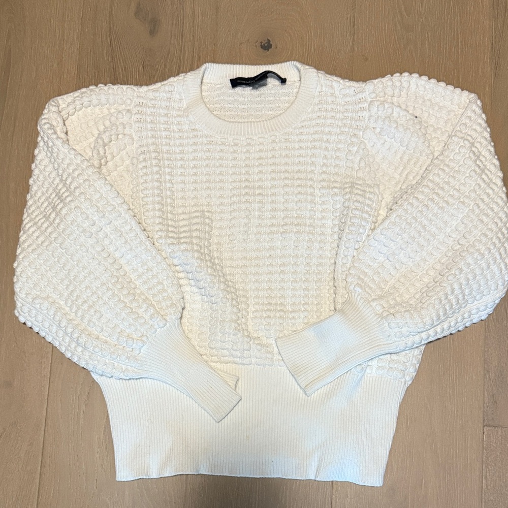 French Connection Pom-Pom Balloon Sleeve Sweater